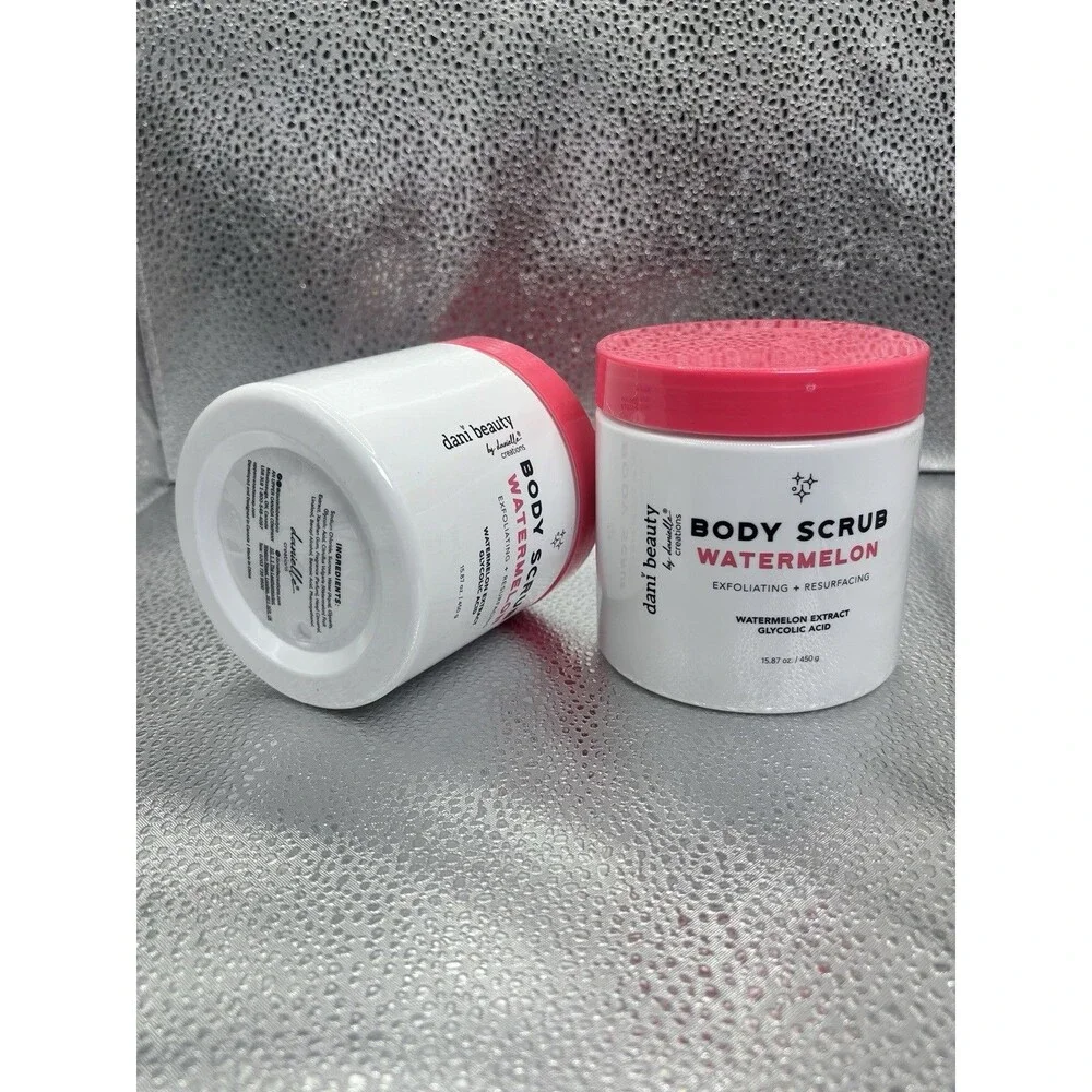 2 Pack Dani Beauty Watermelon Body Scrub 15.87 oz Exfoliating Glycolic Acid